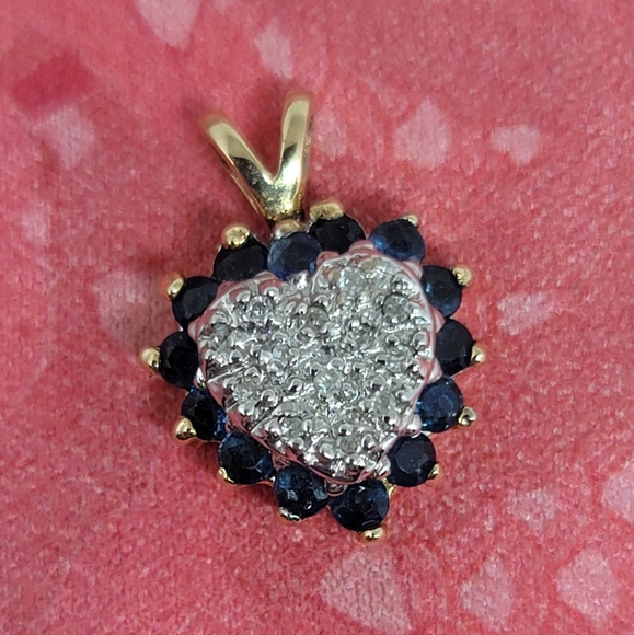 14k Gold & Sapphire Charm Pendant